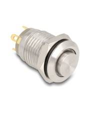 Delock Drucktaster zum Einbau 12 mm 4 x Lötanschluss LED blau
