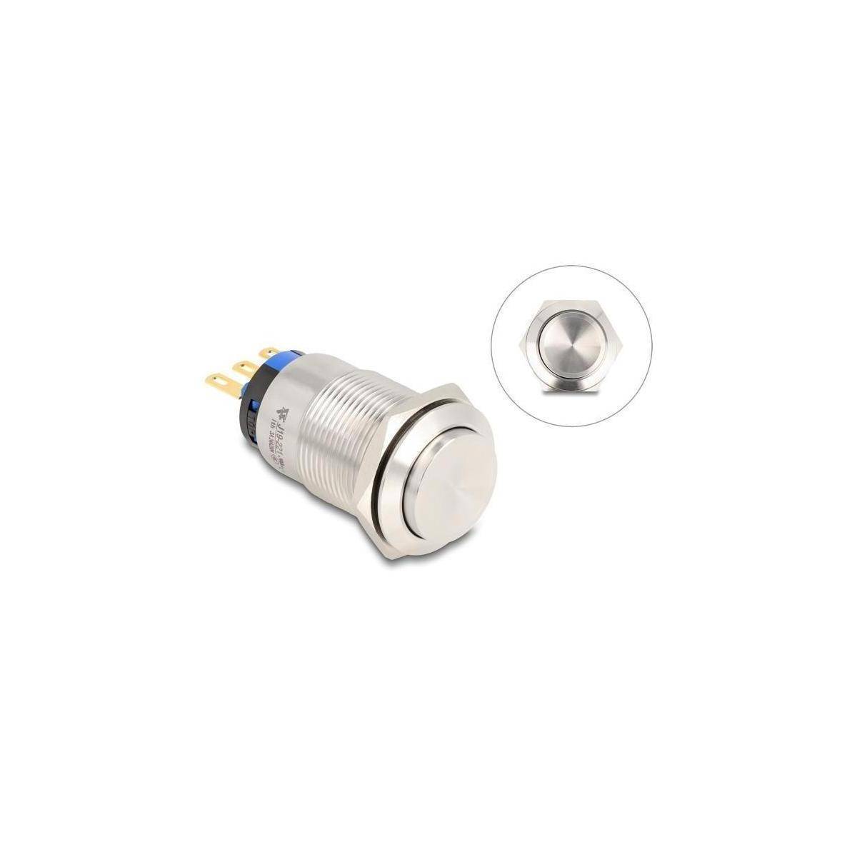 Delock Drucktaster zum Einbau 19 mm 3 x Lötanschluss