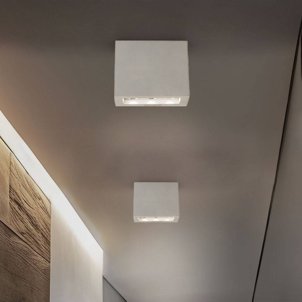 Deckenlampe Deckenspot 3 flammig LED Strahler Wohnzimmerleuchte Flurlampe Beton grau 6,6 Watt 440 Lumen 3000 Kelvin warmweiß, LxBxH 12,2x5,6x10 cm