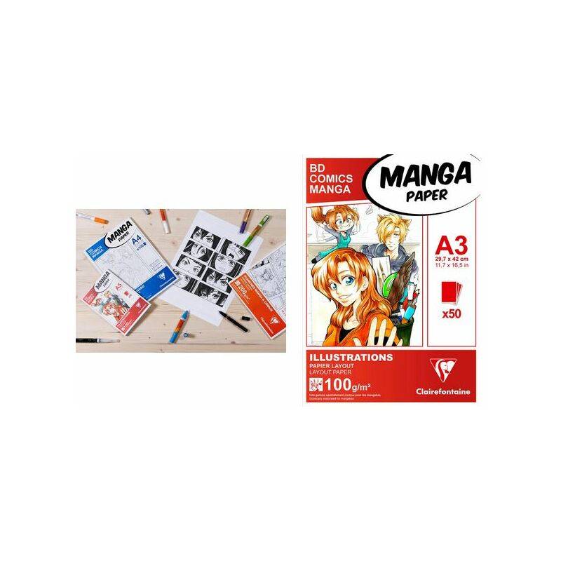 Clairefontaine Skizzenblock MANGA ILLUSTRATIONS, DIN A5