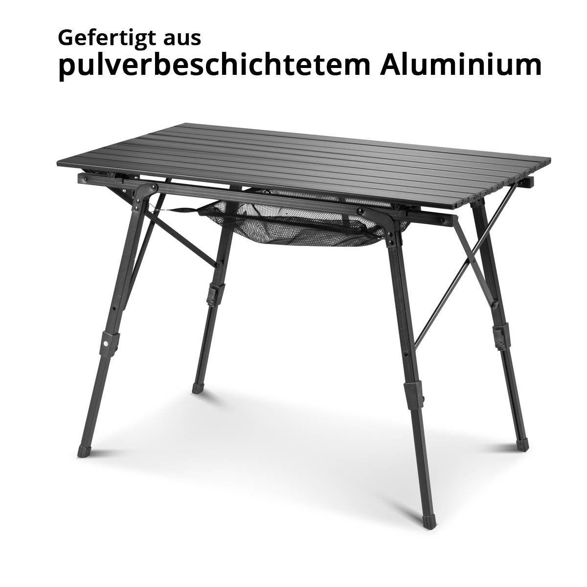STAHLWERK Campingtisch CT-30 ST Faltbarer und höhenverstellbarer Alu-Klapptisch