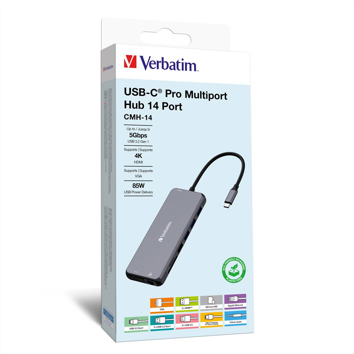 Verbatim USB-C Pro Multiport Hub 14 Port CMH-14 Multimedia-Technik HUBs
