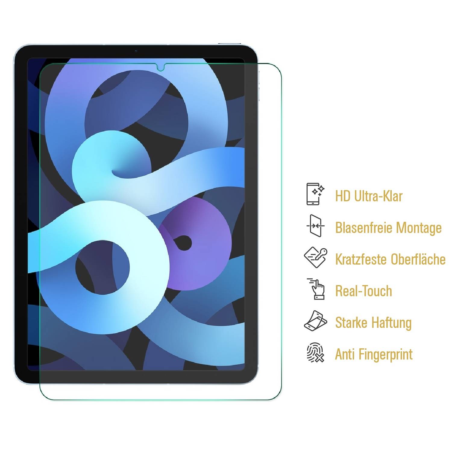 6x 9H Nano-Glass für iPad Mini 6 3D KLAR Displayschutz Schutzglas Schutzfolie Panzerfolie Screen-Protector ANTI-SHOK ANTI-BRUCH-ANTI-STOß