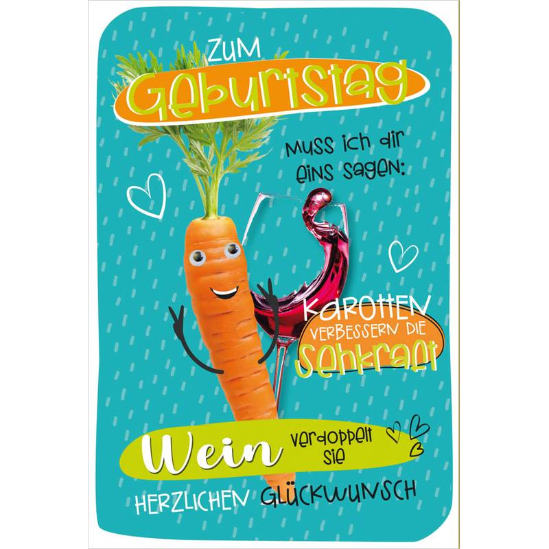 SUSY CARD Geburtstagskarte Wiggle "Möhre"