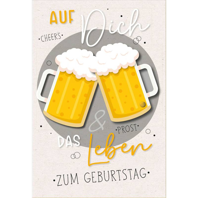 SUSY CARD Geburtstagskarte Round "Biergläser"