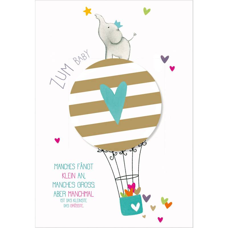 SUSY CARD XL-Geburtskarte "Heißluftballon"