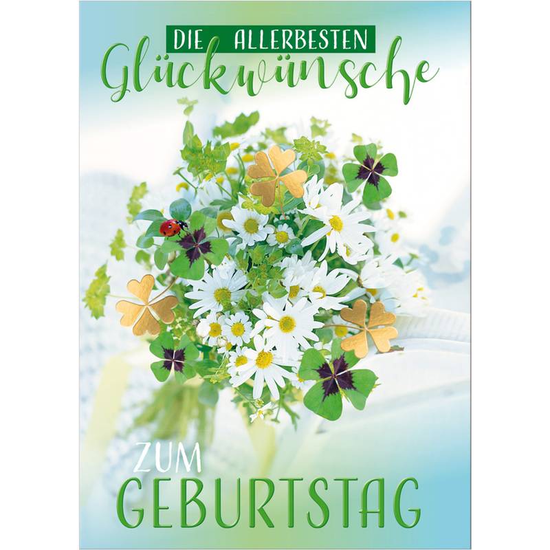SUSY CARD Geburtstagskarte "Glücksblumen", DIN A5