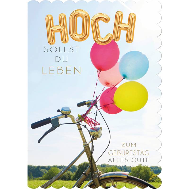 SUSY CARD Geburtstagskarte "Fahrrad-Ballons", DIN A5