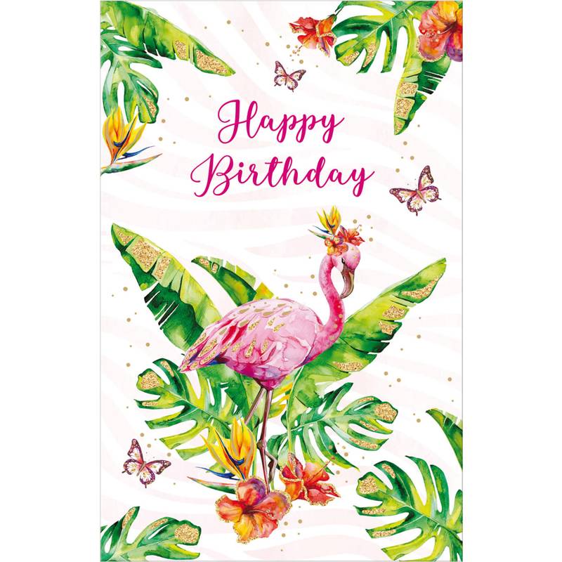 SUSY CARD Geburtstagskarte Wish and Bloom "Flamingo"