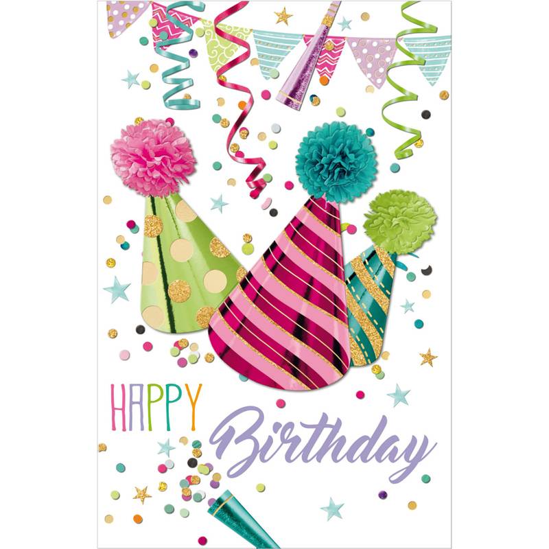 SUSY CARD Geburtstagskarte Confetti "Partyhüte"