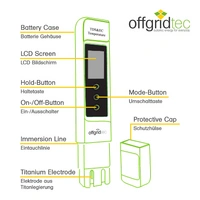 Offgridtec Messgerät TDS & EC Leitwertmessgerät Trinkwasser & Aquarium Wassertester Offgridtec Messgerät TDS & EC Leitwertmessgerät Trinkwasser & Aquarium Wassertester