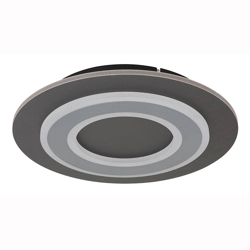 Deckenlampe Deckenleuchte Wohnzimmerlampe Schlafzimmerlampe Esszimmerleuchte, Metall Acryl anthrazit grau, LED 24W 710Lm 3000K warmweiß, D 32 cm