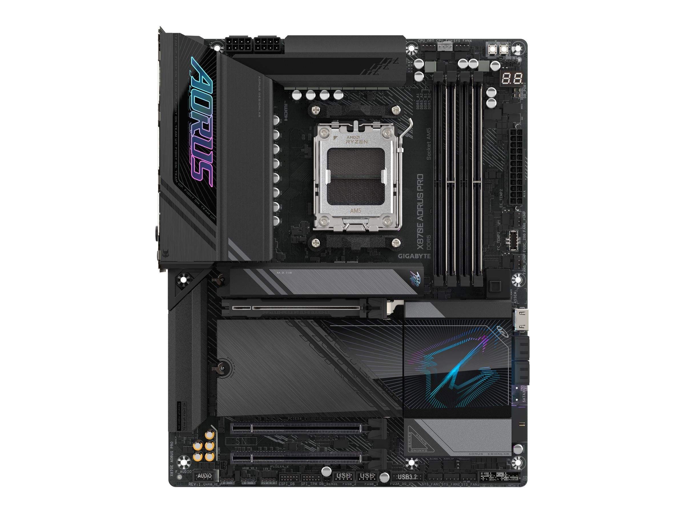 Gigabyte AORUS X870E PRO - Motherboard - ATX - Socket AM5 - AMD X870E Chipsatz - USB-C 3.2 Gen 2x2, USB4, USB 3.2 Gen 1, USB 3.2 Gen 2 - 2.5