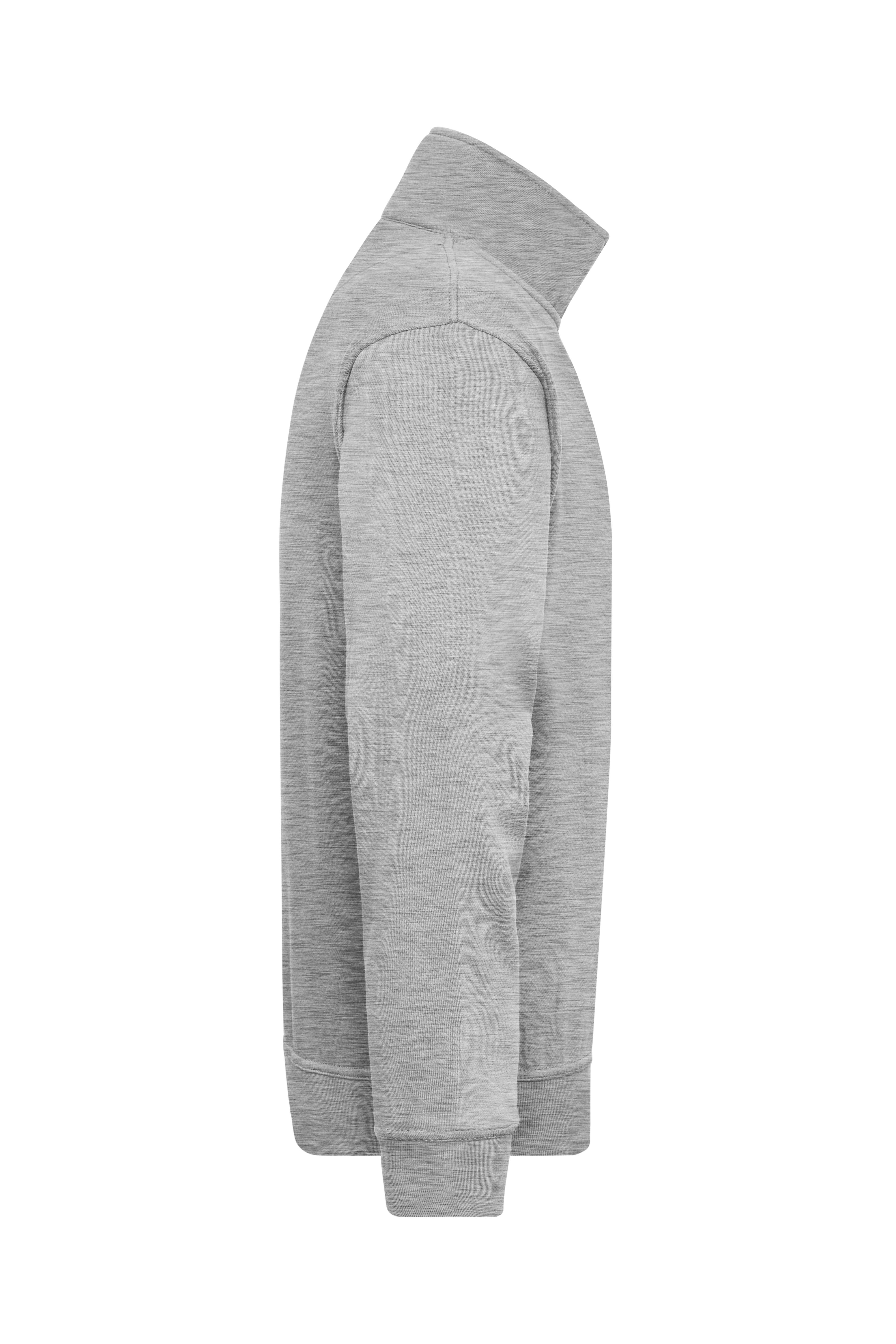 James & Nicholson® Workwear Half Zip Sweat JN831 Größe: 5XL grey-heather