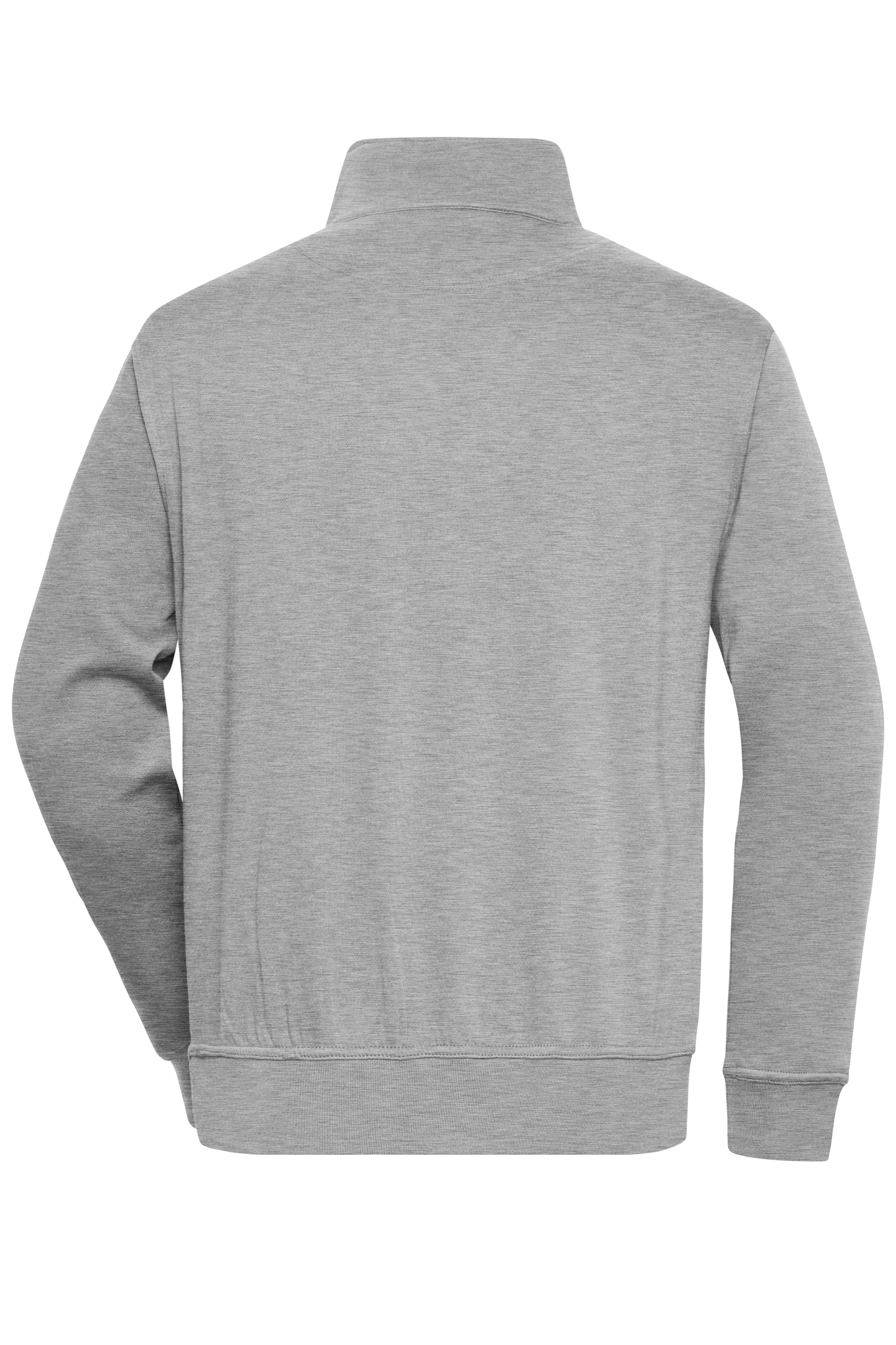 James & Nicholson® Workwear Half Zip Sweat JN831 Größe: 5XL grey-heather