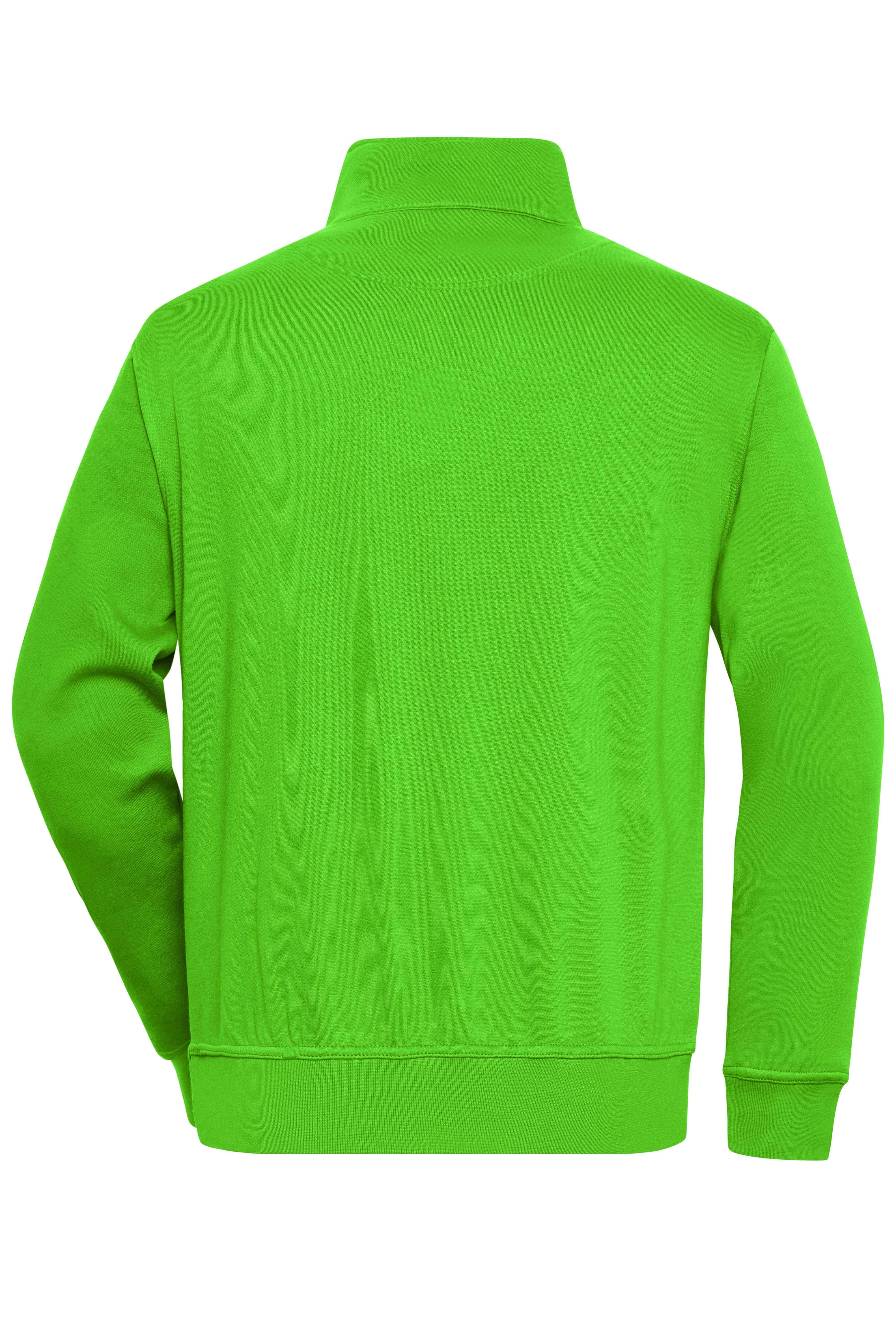 James & Nicholson® Workwear Half Zip Sweat JN831 Größe: XL lime-green