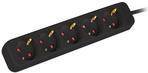 LANBERG Steckdosenleiste 3m 5x Schuko, Kupfer schwarz Multimedia-Technik Steckdosenleisten