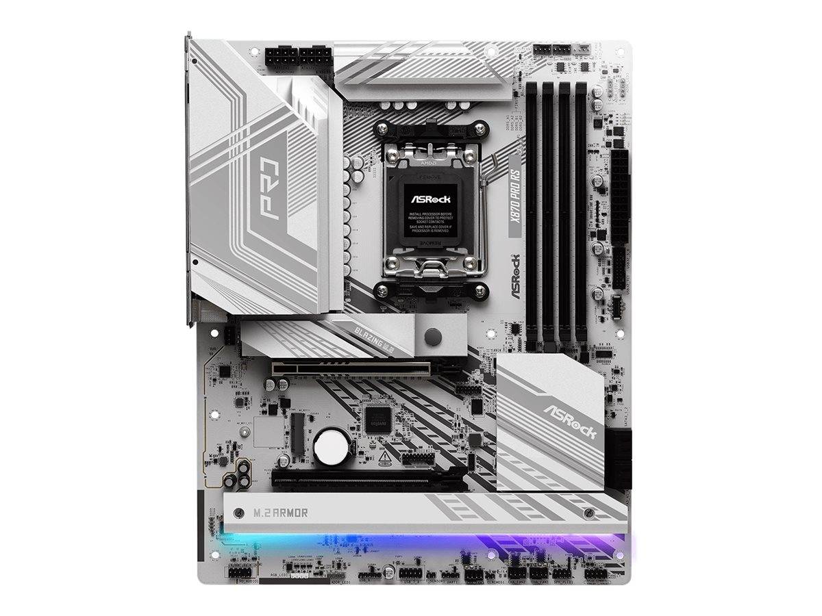 ASRock X870 Pro RS - Motherboard - ATX - Socket AM5 - AMD X870 Chipsatz - USB4, USB 3.2 Gen 1, USB-C 3.2 Gen 2x2 - 2.5 Gigabit LAN - Onboard-Grafik
