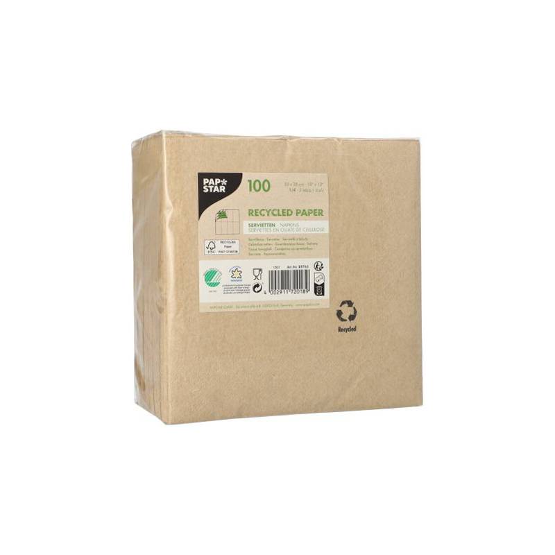 PAPSTAR Lunch-Servietten, 330 x 330 mm, 3-lagig, natur