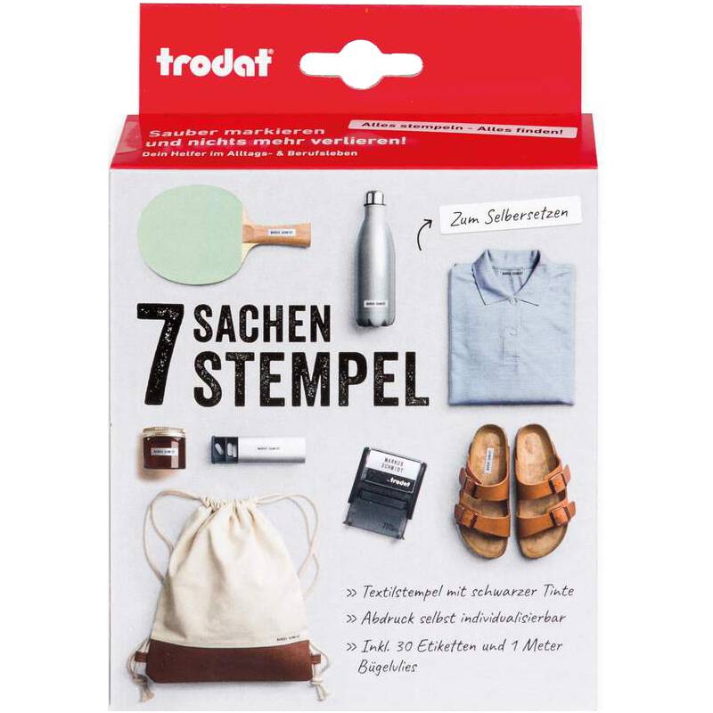 trodat Textilstempel-Set "7 Sachen Stempel", schwarz