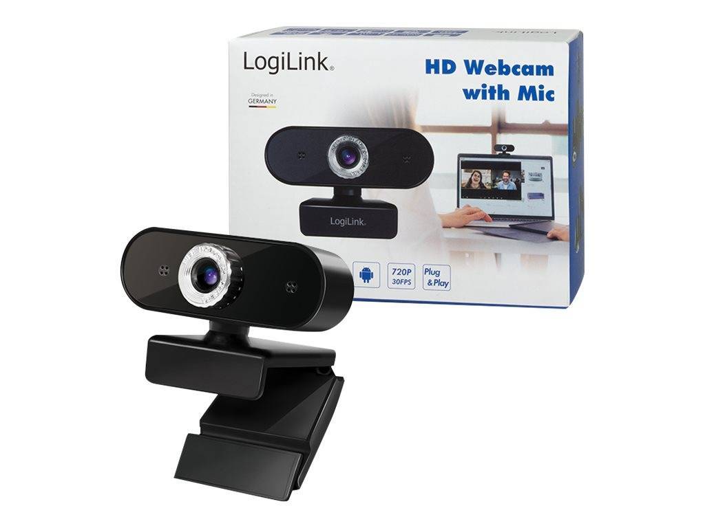 Logilink Webcam 720p HD + Mikrofon schwarz Eingabe / Ausgabe Webcams