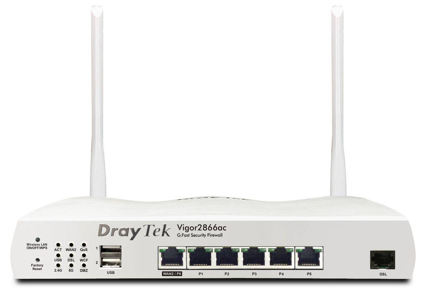 DrayTek Vigor 2866Vac WLAN-AC ModemR. ADSL2+/VDSL2/G.Fast retail Multimedia-Technik Wireless Router