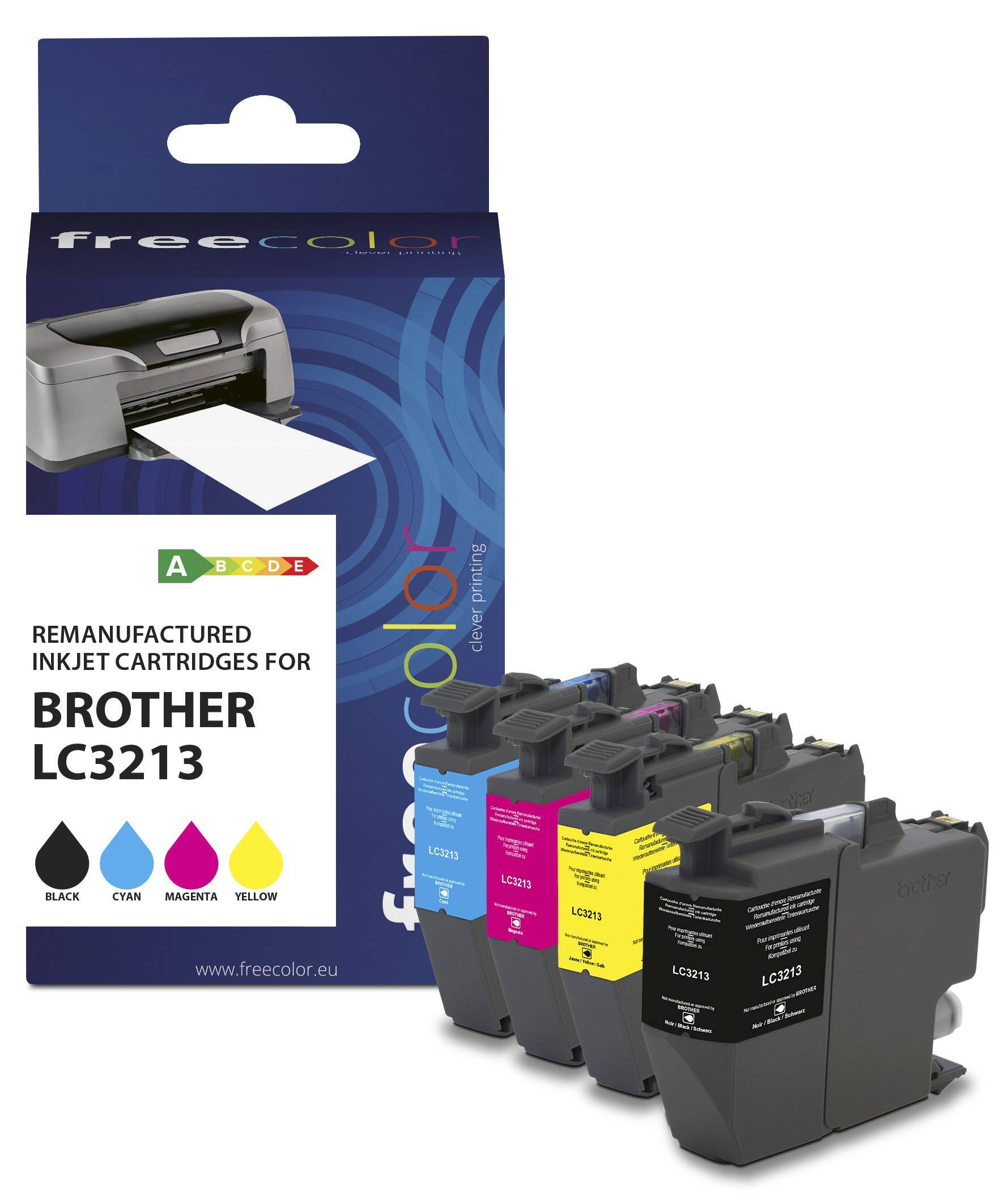 Freecolor Patrone Brother LC3213 Multipack BK/M/C/Y remanufactured Multimedia-Technik Patronen