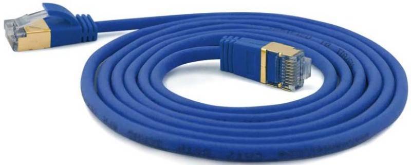 Wantec Patchkabel SSTP CAT7 Ste. CAT6a d=4mm 0,20m blau Kabel RJ45 Cat.6