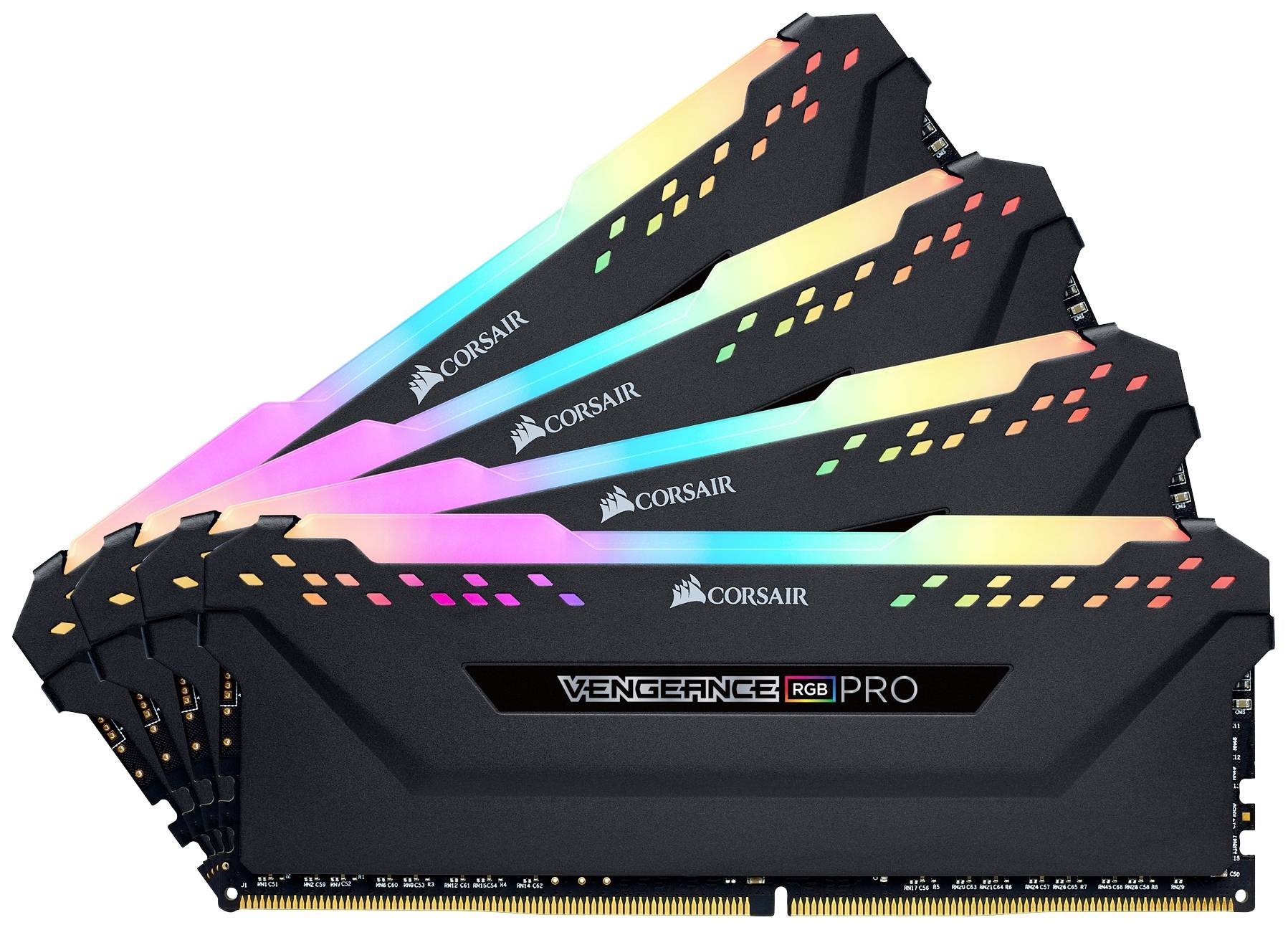 DDR4 64GB PC 3200 CL16 CORSAIR KIT (4x16GB) VENGEANCE RGB B retail Multimedia-Technik Speichermodule