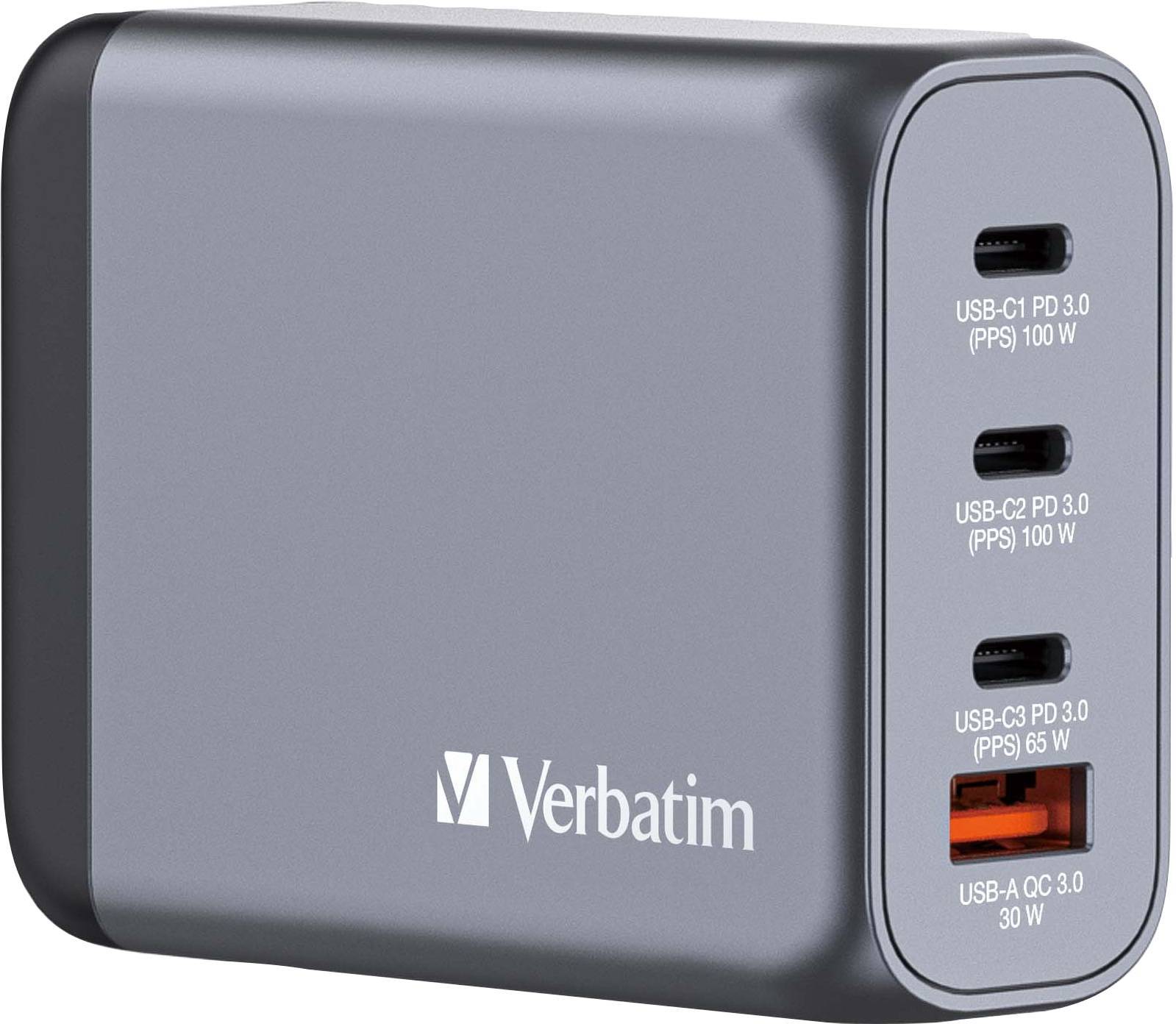 Verbatim GNC-100 GaN Charger 4 Port 100W USB A/C (EU/UK/US) Multimedia-Technik Ladegerät