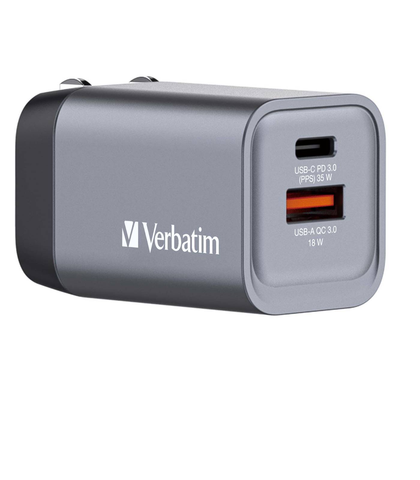 Verbatim GNC-35 GaN Charger 2 Port 35W USB A/C (EU/UK/US) Multimedia-Technik Ladegerät
