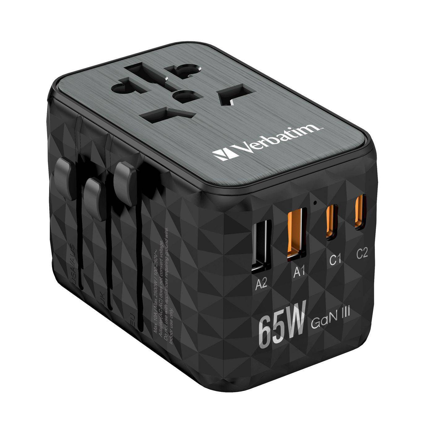 Verbatim GAN III UTA-05 2 X USB-C PD 65W & QC 4+ / 2 X USB-A Multimedia-Technik Steckdosenleisten
