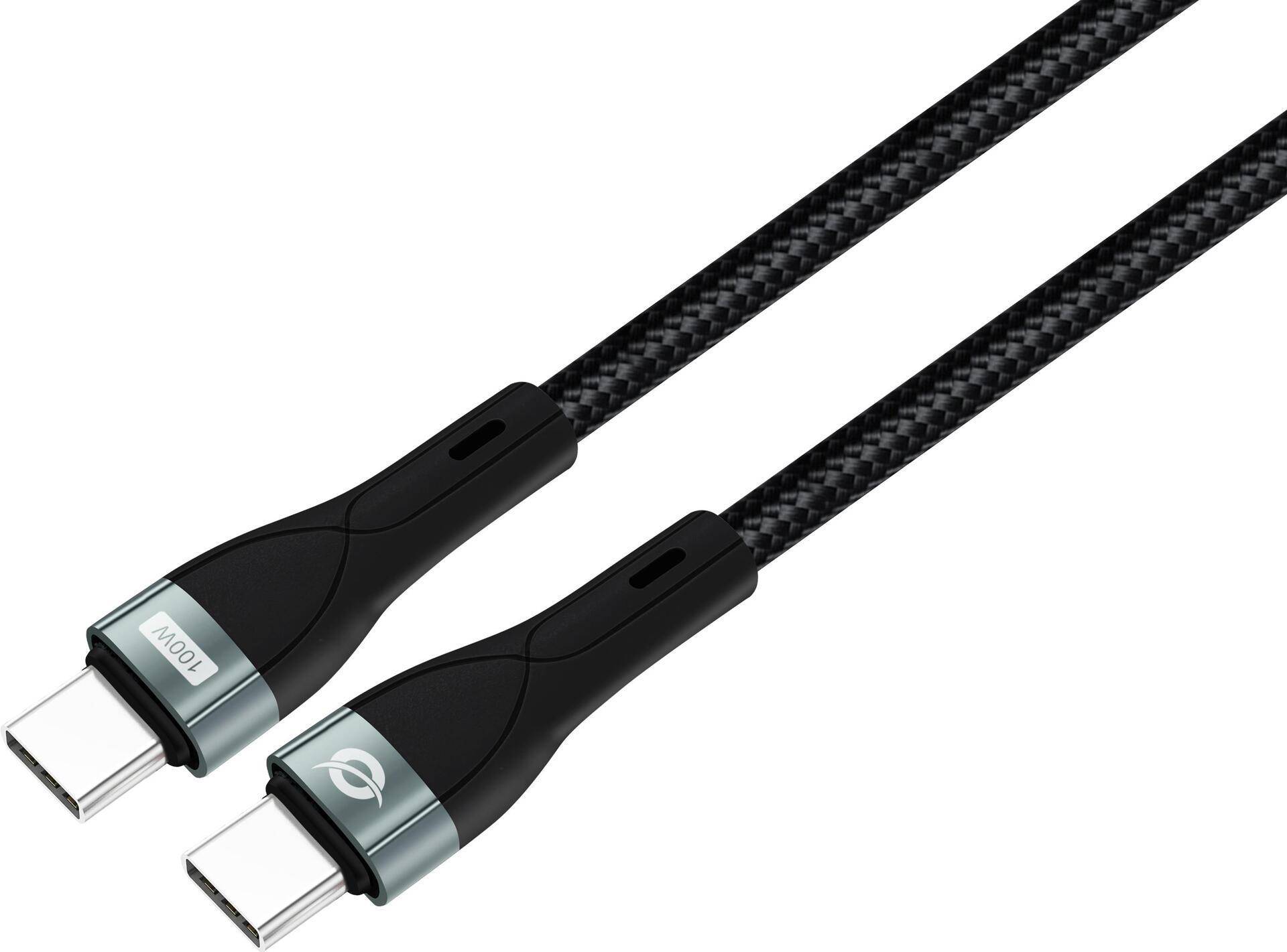 CONCEPTRONIC Kabel USB-C2.0->C 100W/QC 480Mbs 1.20m sw Multimedia-Technik USB-Kabel