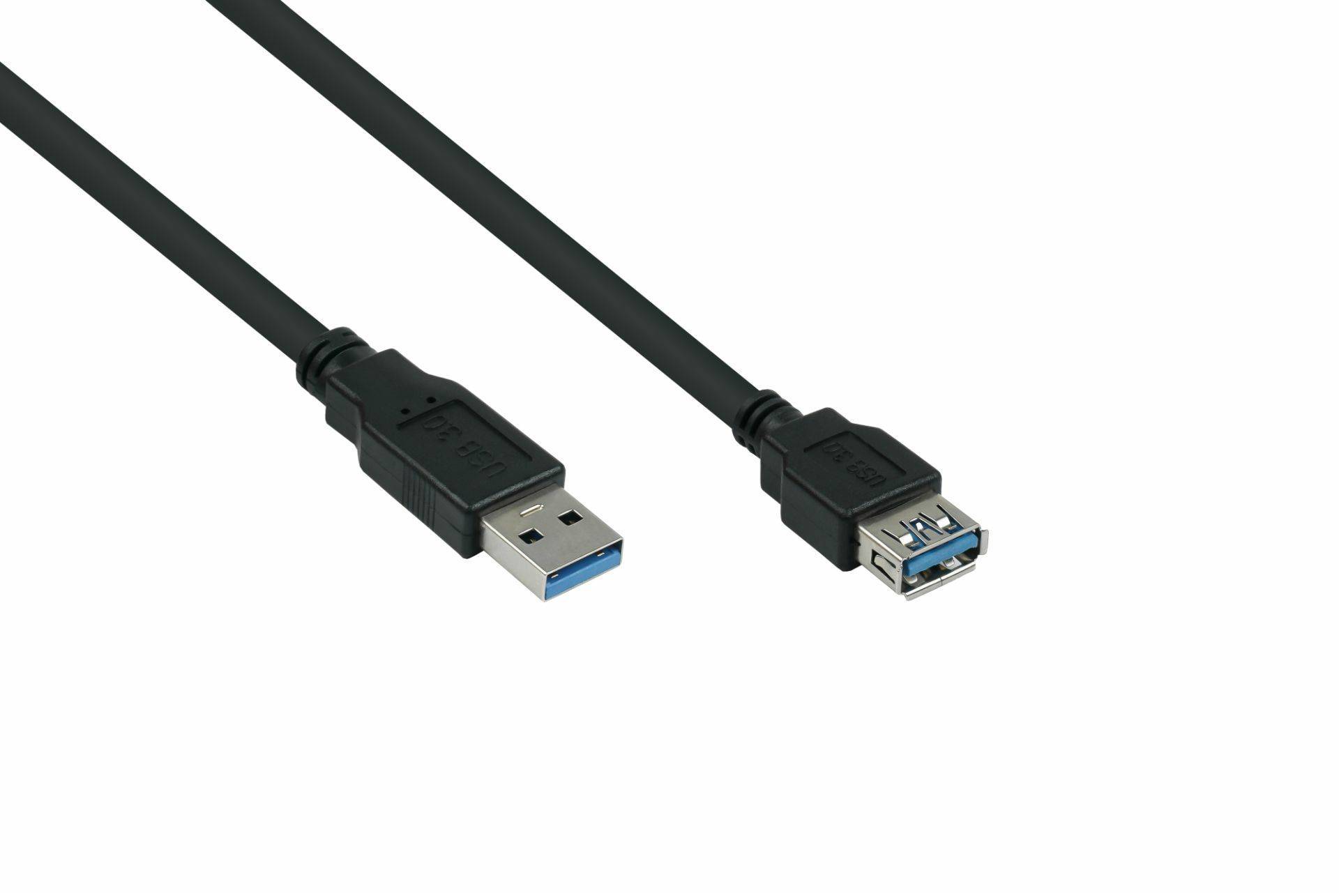kabelmeister USB3.0 Verläng. A St.-A Bu. UL schwarz 0,5m Multimedia-Technik USB-Kabel