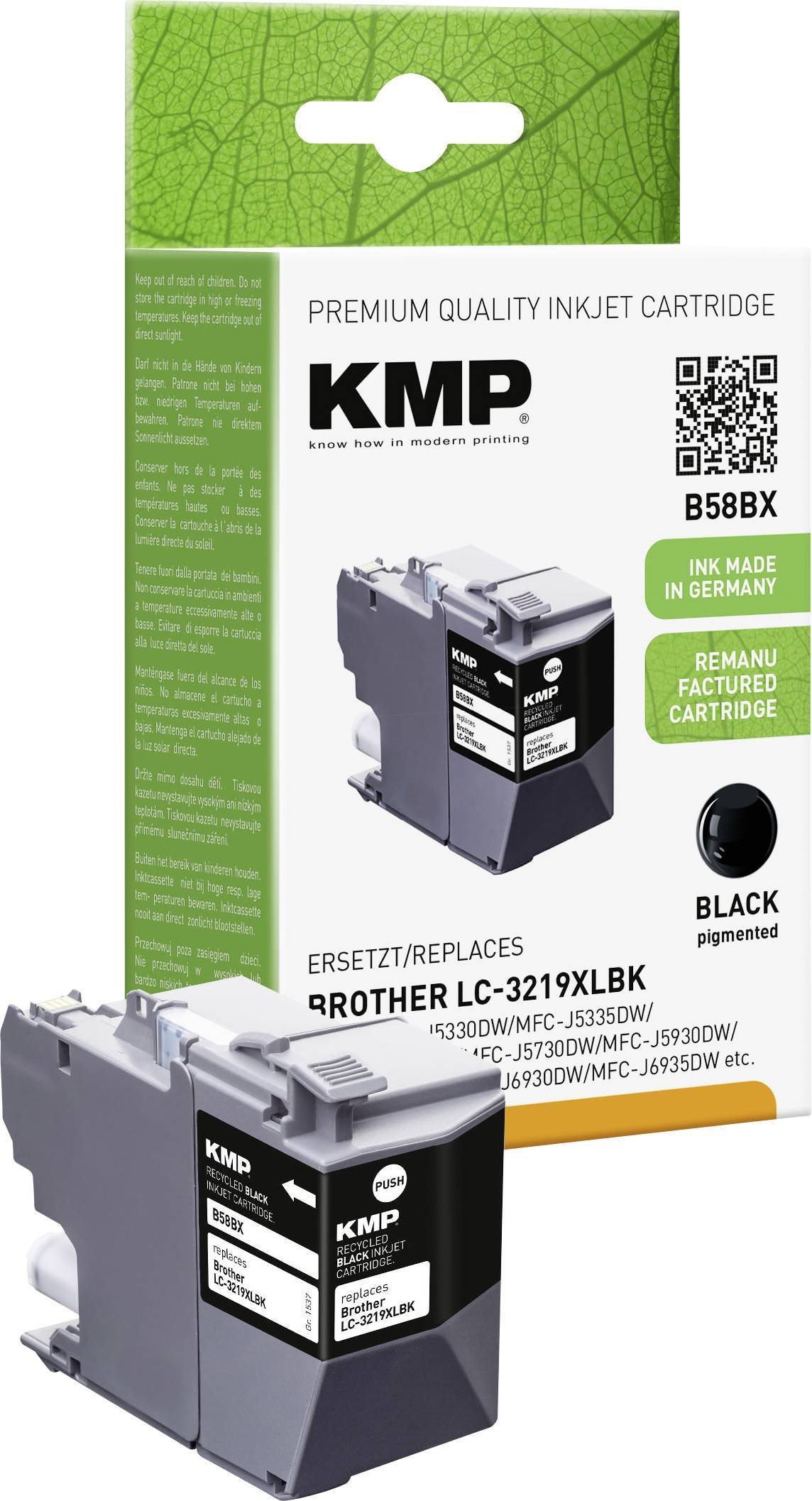 KMP Patrone Brother LC3219XLBK black 3000 S. B58BX refilled Multimedia-Technik Patronen