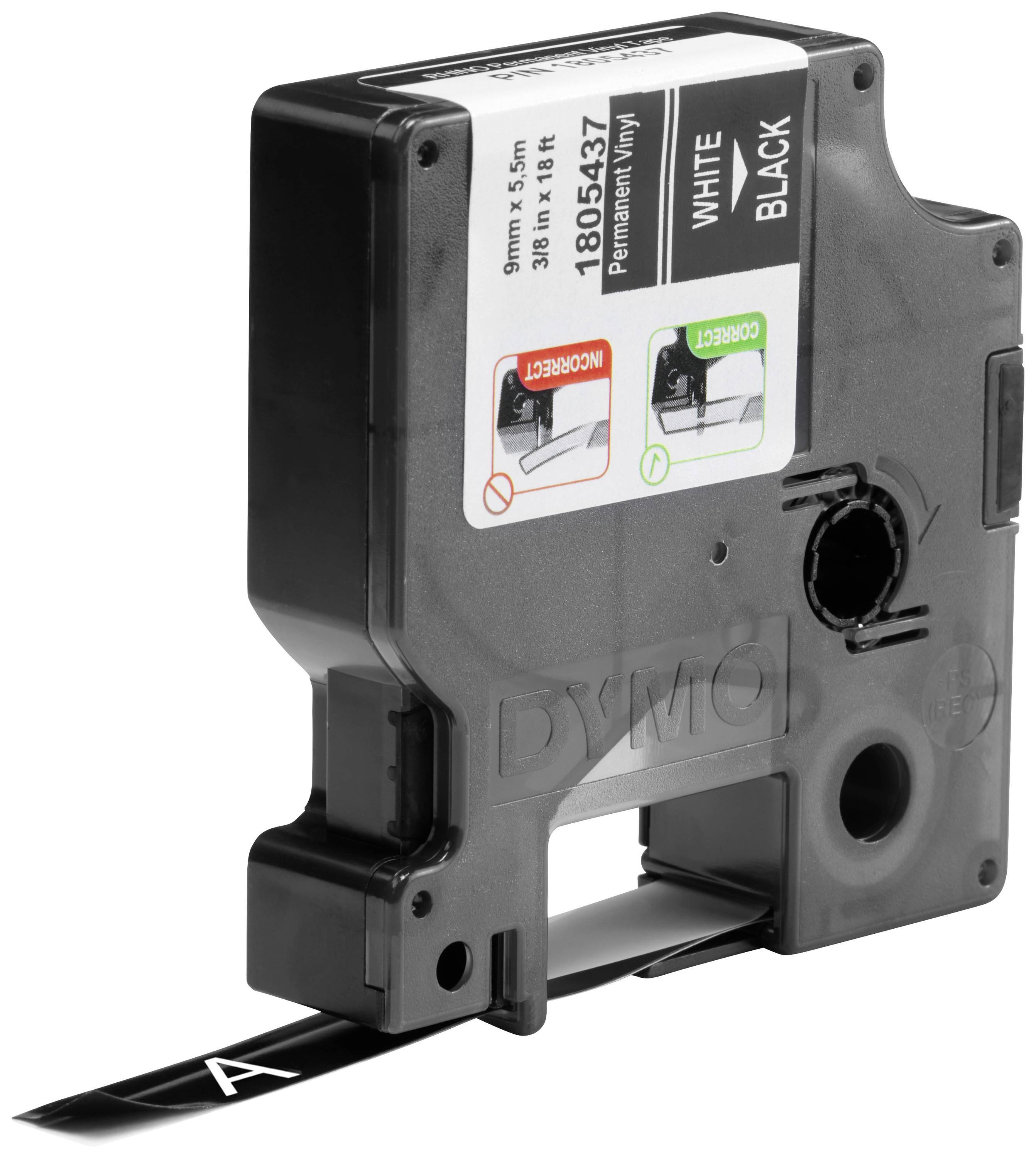 DYMO Rhino Band Vinyl 9mmx5.5m weiß ->schwarz Multimedia-Technik Verbrauchsmaterial