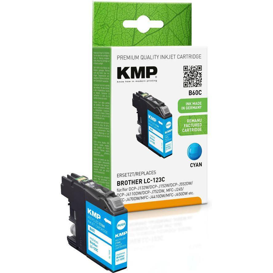 KMP Patrone Brother LC-123C 600 S. cyan remanufactured Multimedia-Technik Patronen