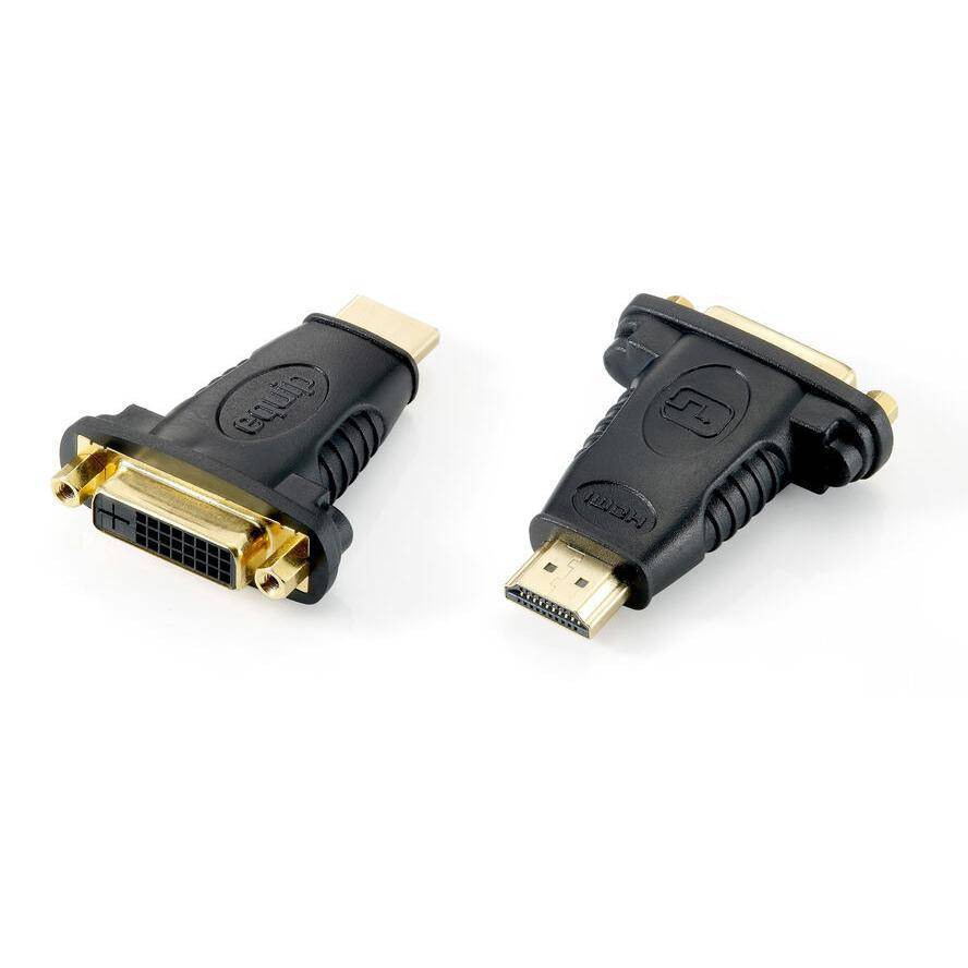 Equip HDMI->DVI-I Bidi. 1920x1080/60Hz St/Bu schwarz Polybeutel Multimedia-Technik HDMI-Adapter