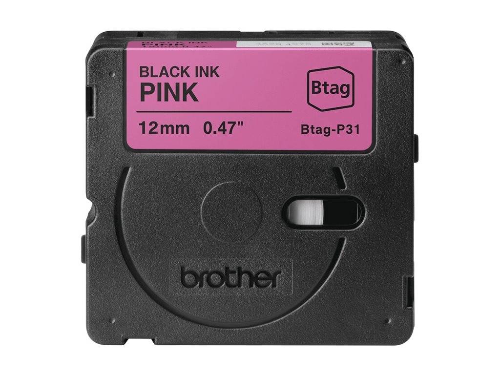 Brother BTAG-P31 - Schwarz auf Pink - Rolle (1,2 cm x 4 m)