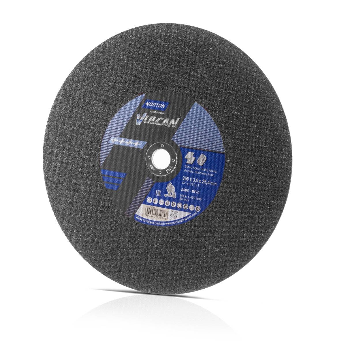 Norton Trennscheibe Sägeblatt für Metalltrennsägen 356 x 3,0 x 25,4 mm