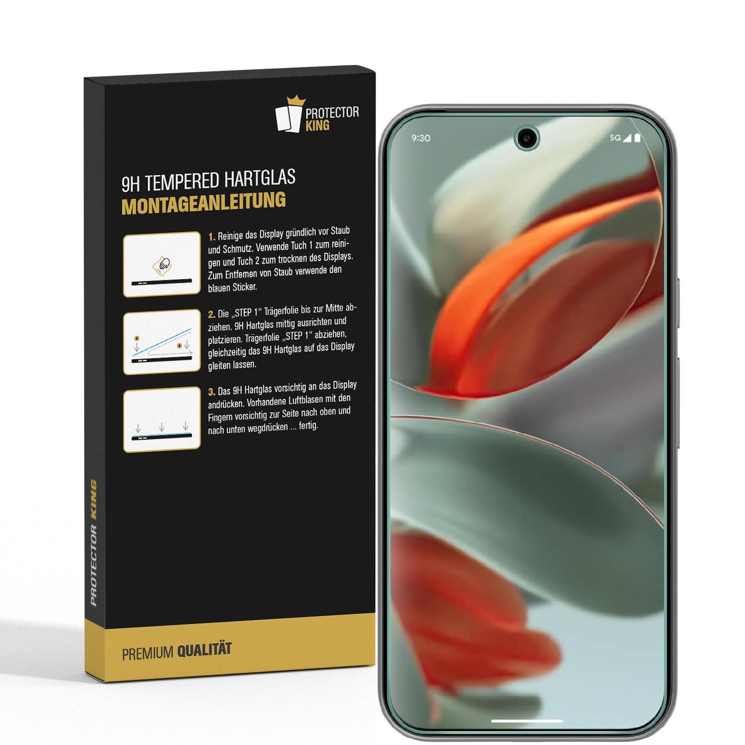 5x 9H Panzerglas für Google Pixel 9 3D KLAR echtes Tempered Glass Panzerfolie Displayschutz Schutzglas Hartglas Schutzfolie Screen-Protector