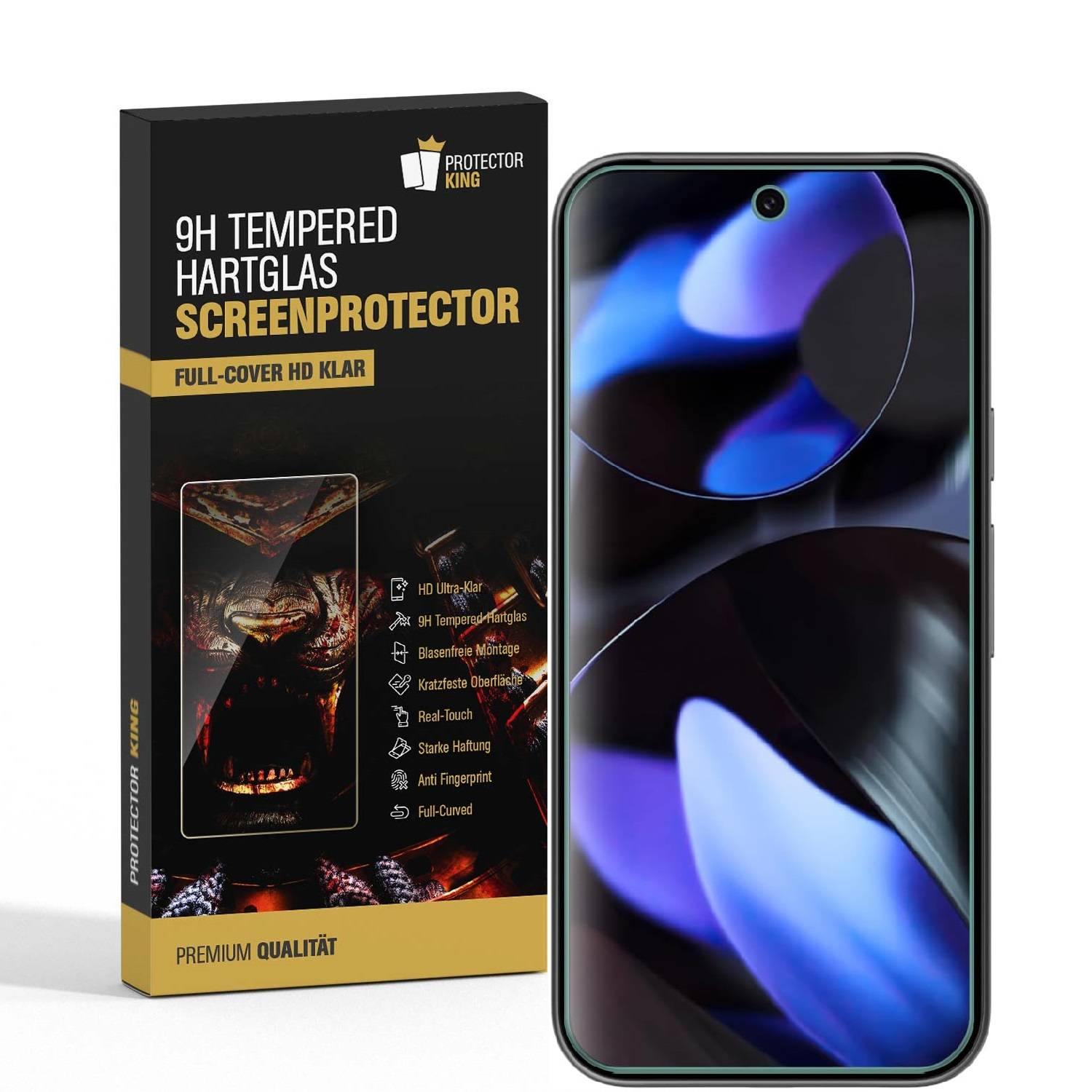 2x 9H Panzerglas für Google Pixel 9 Pro 3D KLAR echtes Tempered Glass Panzerfolie Displayschutz Schutzglas Hartglas Schutzfolie Screen-Protector