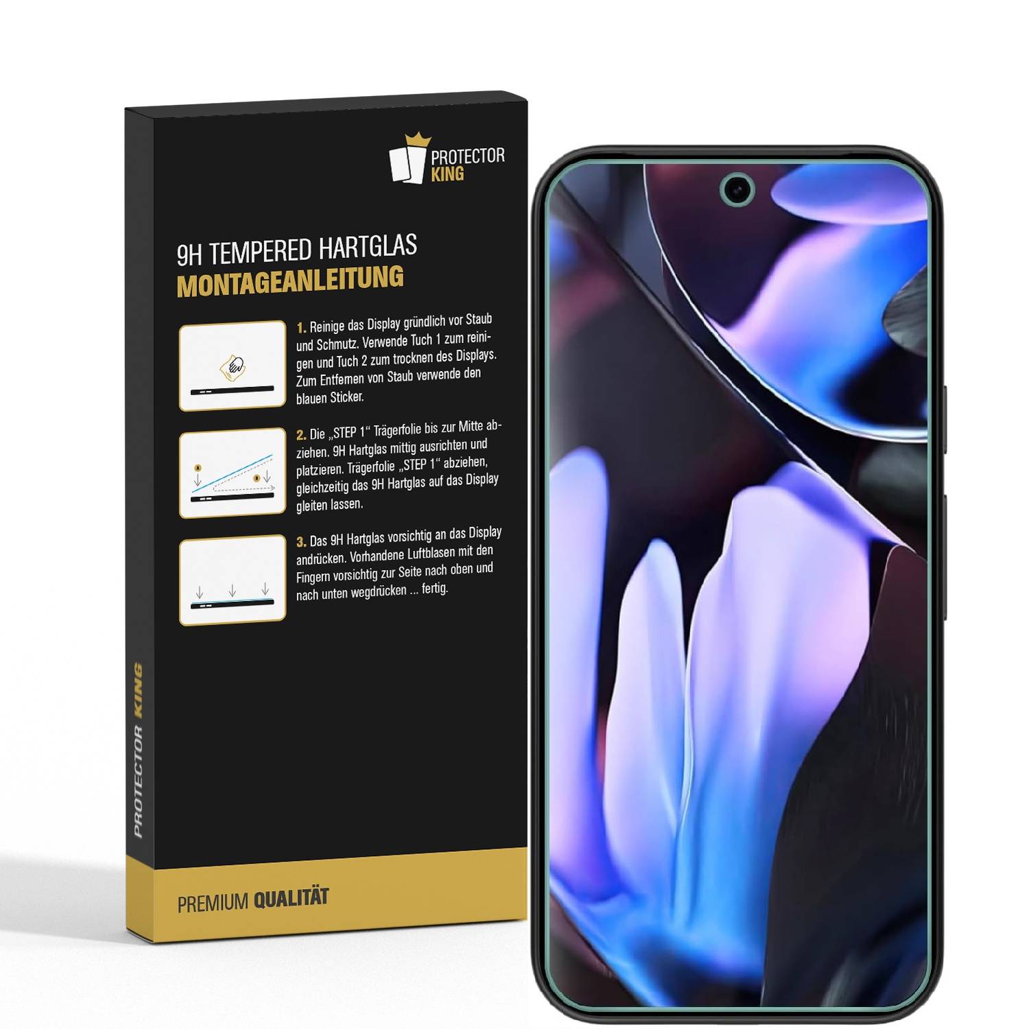 3x 9H Panzerglas für Google Pixel 9 Pro XL 3D KLAR echtes Tempered Glass Panzerfolie Displayschutz Schutzglas Hartglas Schutzfolie Screen-Protector