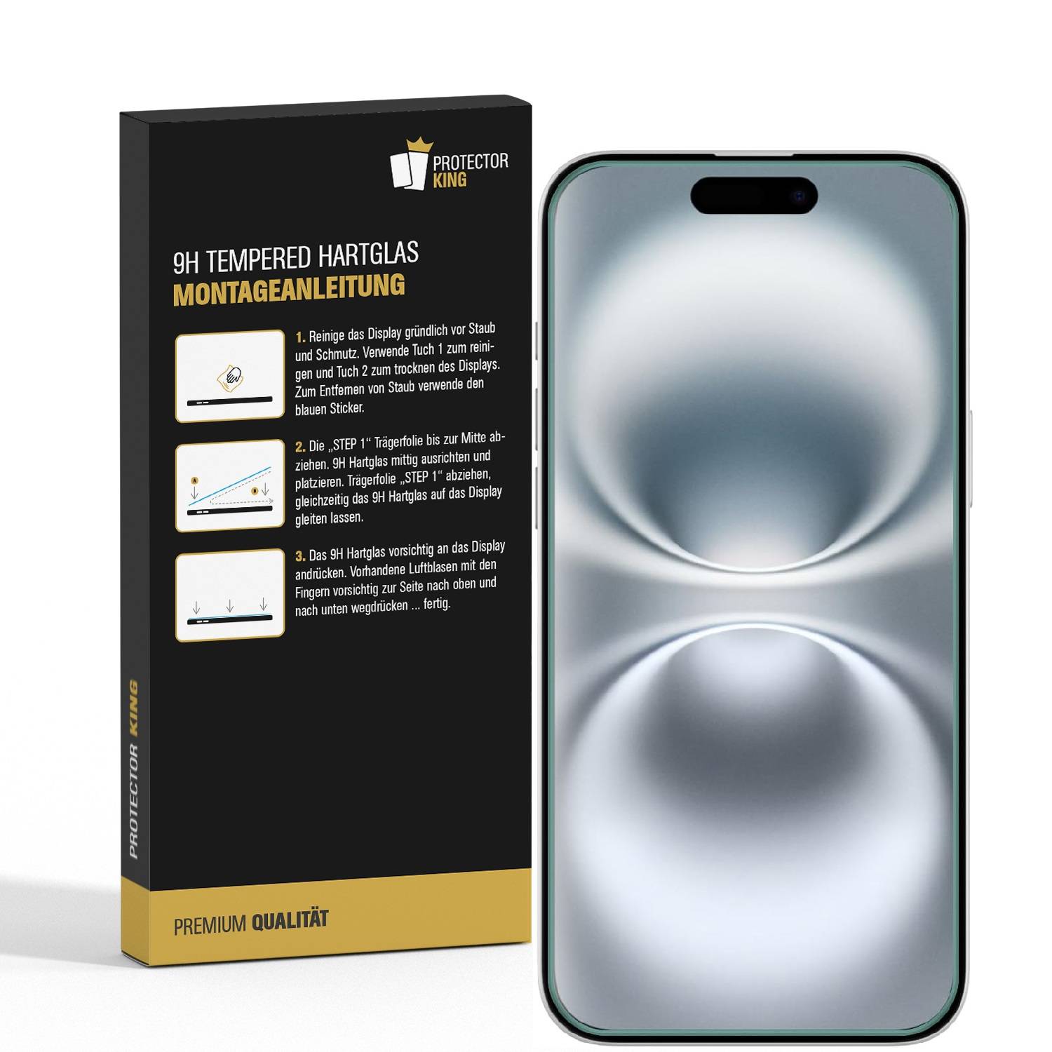 4x 9H Panzerglas für iPhone 16 Plus matt Anti-Reflex entspiegelt echtes Tempered Glass Panzerfolie Displayschutz Schutzglas Schutzfolie