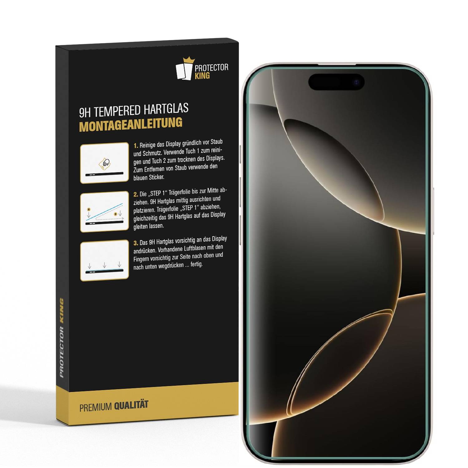 3x 9H Panzerglas für iPhone 16 Pro matt Anti-Reflex entspiegelt echtes Tempered Glass Panzerfolie Displayschutz Schutzglas Schutzfolie