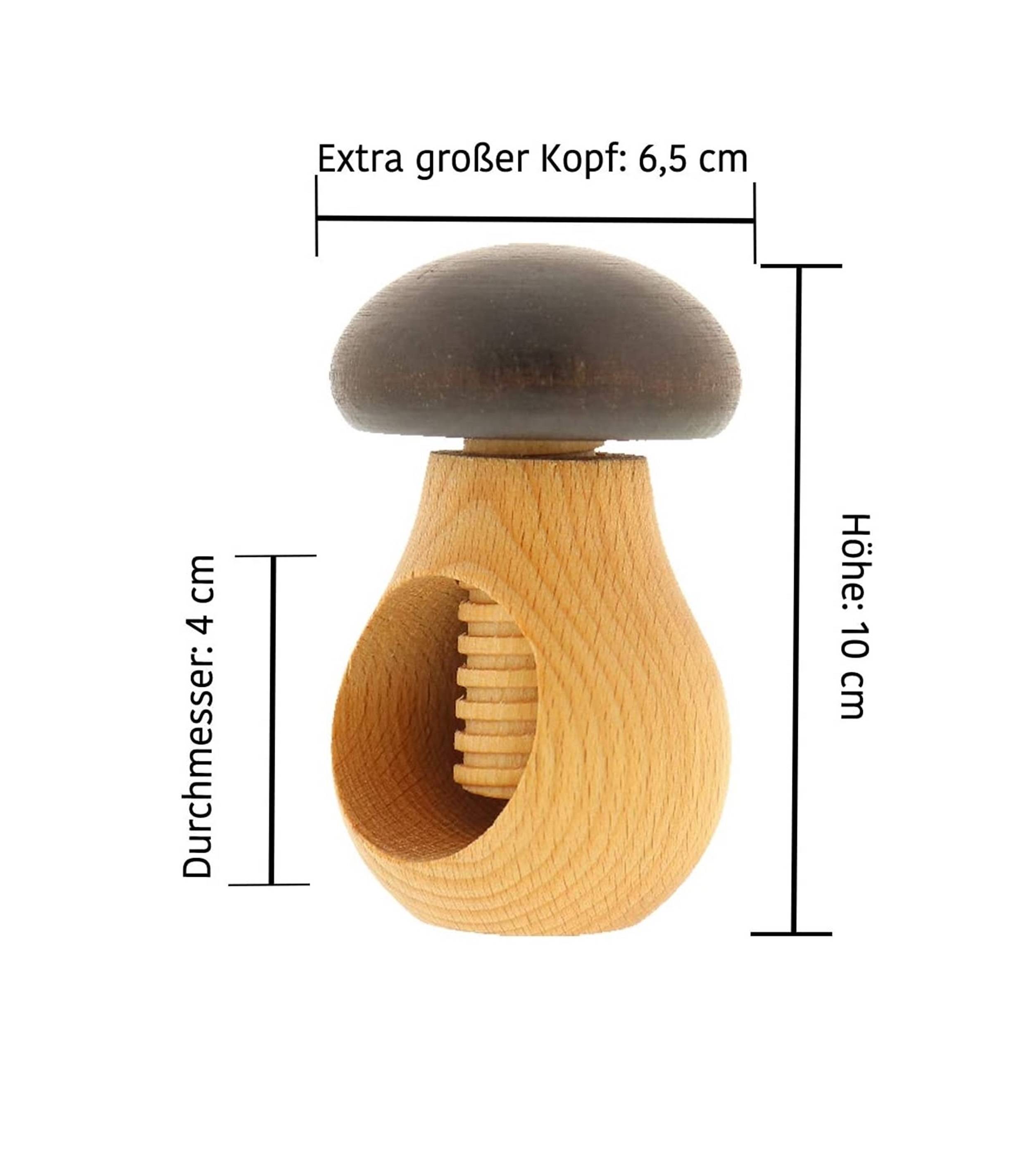 Neustanlo | Nussknacker Pilz 3er Set | Schraubgewinde aus Buchenholz | formschön und funktional | ideal für hartnäckige Nüsse