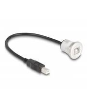 Delock USB 2.0 Typ-B Einbaubuchse mit Kabelpeitsche Stecker 30 cm Aluminium 0,3 m