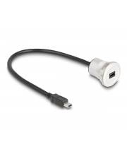 Delock USB 2.0 Mini-B Einbaubuchse mit Kabelpeitsche Stecker 30 cm Aluminium 0,3 m