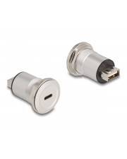 Delock USB 2.0 Type-C zu Typ-A Einbaubuchse Aluminium