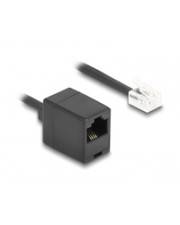 Delock Telefonkabel Spiralkabel RJ11 Stecker zu RJ45 Buchse schwarz 10 m m Schwarz